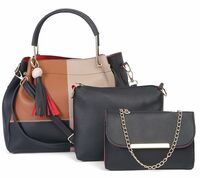 Fargo Handbag For Women And Girls Combo Set Of 3 (Black_ColorBlock_FGO-363)