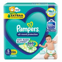 Loot - Pampers All round Protection Pants, Small size baby diapers (S) 86 Count