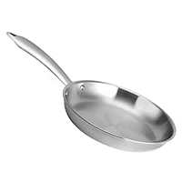 Inalsa Cookware Platinum Triply Fry Pan-24cm, 2L| Induction Friendly, (Silver), Small