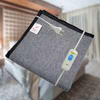  WELTHERM Signature Premium Marino Wool Electric Bed Warmer - Electric Under Blanket - Single Bed Size (150cms x 80cms) with 4 Heat Settings & Multizone Heating (Upper Body and Lower Body) (Grey) 