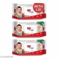LuvLap Baby Moisturising Wipes with Aloe Vera, (72 wipes/pack with Lid Pack of 3)