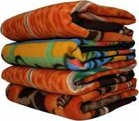 Solid Single Fleece Blanket for Mild Winter Pack of 4