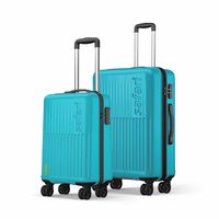 Safari Astra 8 Wheels 56 and 66 Cms Small and Medium Trolley Bags (Cyan)