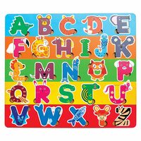 WONDRBOX - Wooden Alphabet Puzzle Game Gift for Kids 