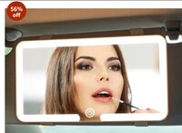 BEQWEEL 3 in 1 Car Sun Visor Vanity Mirror Big LED Car Mirror with 3 Light Modes & 100 LEDs,Rechargeable Car Makeup Mirror - Dimmable Touch Control,Car Light Up Mirror Universal for Car 