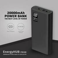 WINgFI 20000 mAh 22.5 W Compact Power Bank  (Black, Lithium Polymer, Quick Charge 4.0, Power Delivery 3.0 for Mobile)