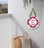 Multicolour Engineered Wood Wall Hanging