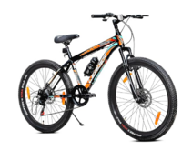 Leader Beast 26T Multispeed (7 Speed) Mountain Bike with Front Suspension & Dual Disc Brake - MATT Black/SEA Green. Ideal for 12 + Years (Frame: 18 Inches)