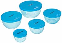 Solimo : Plastic Storage Containers, Set of 5, Blue