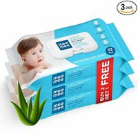 Mee Mee Caring Baby Wet Wipes with lid, 72 Pcs (Aloe Vera, Pack of 3)