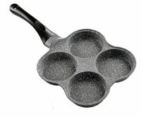 Buecmue Rustless Egg Pan | 4-Cup Nonstick Egg Frying Pan, Easy Clean Egg Cooker Omelet Pan For Breakfast Swedish Pancake, Plett, Crepe Pan Gas Stove and Other Stoves Cookware