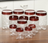 Milton Hexa 6 Set of 18 Brown Pet Jars 6 Pcs x 270 ml 6 Pcs x 665 ml 6 Pcs x 1.24 L