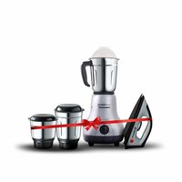 DIGISMART Kitchen Mate 750 Watt Mixer Grinder with 3 Jars for Grinding, Mixing with Powerful Motor with 1150 Watt Light Weight Lancer Dry Iron come with 2 Years Warranty (Black, Combo Offer)