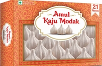 Amul Kaju Modak 300 g at ₹78 | Haldiram's Nagpur Assorted Bite 350 g at ₹79