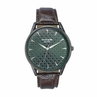 Sonata Poze : Quartz Green Dial Brown Leather Strap  -  Men