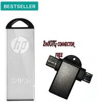 HP 128GB 2IN 1 OTG CONNECTOR 128 GB Pen Drive  (Black, Silver)