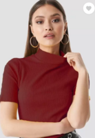 Casual Regular Sleeves Solid Women Maroon Top (Size L)