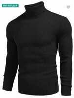 FREAKS  Men Woven High Neck Black Sweater