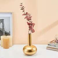 Amazon Brand - Solimo Flower Vase with Rust-Resistant Coating | Stylish and Easy-to-Clean Finish | Compact Design for Modern Décor | Bud Vase - Gold