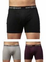 DIXCY SCOTT MAXIMUS Men's Solid Mid Rise Comfort Fit Outer Elastic Waistband |Anti-Microable |Advance Moisture Managament with |Supeior Strech Trunk Innerwear - MAXT0-003 Kinetic Trunk (Pack of 3)