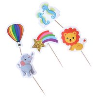 Kuber Industries Cupcake Toppers | Cardboard Cupcake Picks |Decorations Supplies for Farewell | Birthday Party | Theme Cupcake Topper | 25 Pieces | DT-2150 | Multicolor