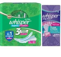 Wishper Ultra Hygiene+Comfort 50 Xl+ Sanitary Pads & 20 Normal Liners, For Non Period Days