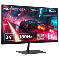 ZEBRONICS New Launch N24A 24"(60.4 cm) Gaming Monitor, FHD 1920x1080, IPS-Antiglare Display, 280Nits, 180Hz, 1ms MPRT, HDR10, 99% sRGB, Adaptive Sync, 1 x DP | 1 x HDMI | 1 x 3.5mm