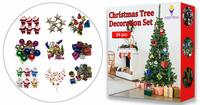 fizzytech Mini Christmas Tree Decorations Set (Multicolour, 84 Pieces)