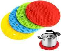 Silicone Trivets Mats- hot mats for Dining Table, Kitchen, hot Utensils -Pack of 4- hot mats | hot mat | Kitchen hot mat | hot mat for