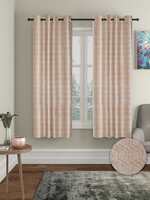 Cortina Knitting Foil Curtains | 160 GSM | Window - 5 Feet | Pack of 2 | Bedroom Living Room Kids Room | Plain Window Curtain |Brown