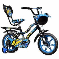 LEADER JoyStar Cycle for Kids | Bicycle for Kids with Training Wheels |For 2 - 5 Years 14 T Road Cycle  (Single Speed, Blue, Yellow, Rigid)