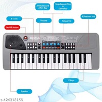 VEBETO Kids Piano with Mic (1 Year Extended Warranty) 37 Keys 8 Rhythms 8 Tones 6 Demos Portable Electronic Keyboard Toy Beginners Educational Songs Recording Musical Toys Age 3 to 5 Years Boys Girls