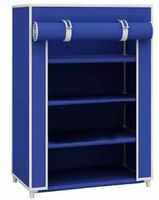 ZENVEXYO 4 sleeves blue hard PVC pipe shoe rack Plastic Collapsible Shoe Stand  (Blue, 4 Shelves, DIY(Do-It-Yourself))