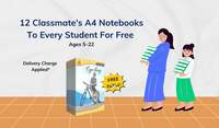 NIRA - Pack of 12 Free Classmate Notebooks For Students (₹130 shipping applicable)