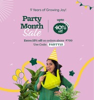 Ugaoo Party Month Sale-Up to 40% Off + Extra 15% Off on Orders above Rs.799