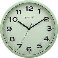 Titan Plastic Contemporary Light Green Analog Wall Clock with Silent Sweep Technology, 30 X30 Cm (Medium)