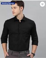 Men Slim Fit Solid Spread Collar Formal Shirt