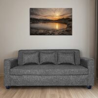 HANDWOOD FURNITURE - 3 Seater Fabric Sofa Set (Dark Grey)