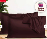 Silk 2 Pillow Covers With 3 Scrunchies Free