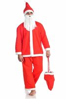 BookMyCostume Adults Santa Claus Suit with Premium Beard Complete Set Christmas Adults Fancy Dress Costume - Premium Adult XL