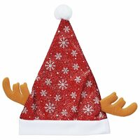 CraftIndia Red Green Flip Sequin Fancy Merry Christmas Hat