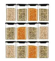 MATIC HOUSEWARE Air Tight Containers Storage Set For Kitchen, Pantry Organization, Bpa-Free, Dishwasher Safe (Pack Of 6, Black, 1100 ml, Plastic)