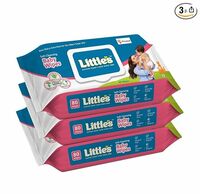 Little's Soft Cleansing Baby Wipes with Lid | 80 Wipes x Pack of 3 - 240 Wipes | Extra Thick & Moist Wet Wipes for Baby's | Prevents Rashes & Redness with Goodness of Aloe Vera, Vitamin E & Jojoba Oil