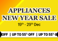 Amazon - Appliances New Year Sale: Upto 55% off + 10% off on HDFC, BOB, Federal, DBS bank cards