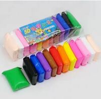 Rudra Air Dry DIY Ultra Light Modelling Bouncing Different Color Clay with Tools Set for Kids (Pack of 12 pcs)