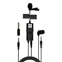 JBL Commercial CSLM30B Auxiliary Omnidirectional Lavalier Microphone with Headphone-Out for Content Creation