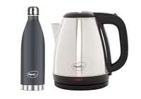 Pigeon 1.5 L Kettle With 1000 ml Stark Flask (Pack of 2, Black, Steel) 