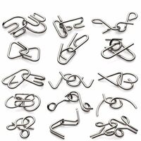 PLUSPOINT Brain Teasers Metal Wire Puzzle Toys - Assorted Metal Puzzle Toys For Gifts, Party Favors, Prizes, Disentanglement Puzzle Unlock Interlock Toys - Iq Puzzle Brain Teaser (16 Pc)