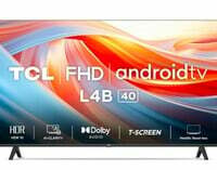 TCL 101 cm (40 inches) Mettalic Bezel-Less Full HD Smart Android LED TV 40L4B (Black)