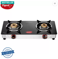 Pigeon Popular Cooktop Glass Manual Gas Stove  (2 Burners)